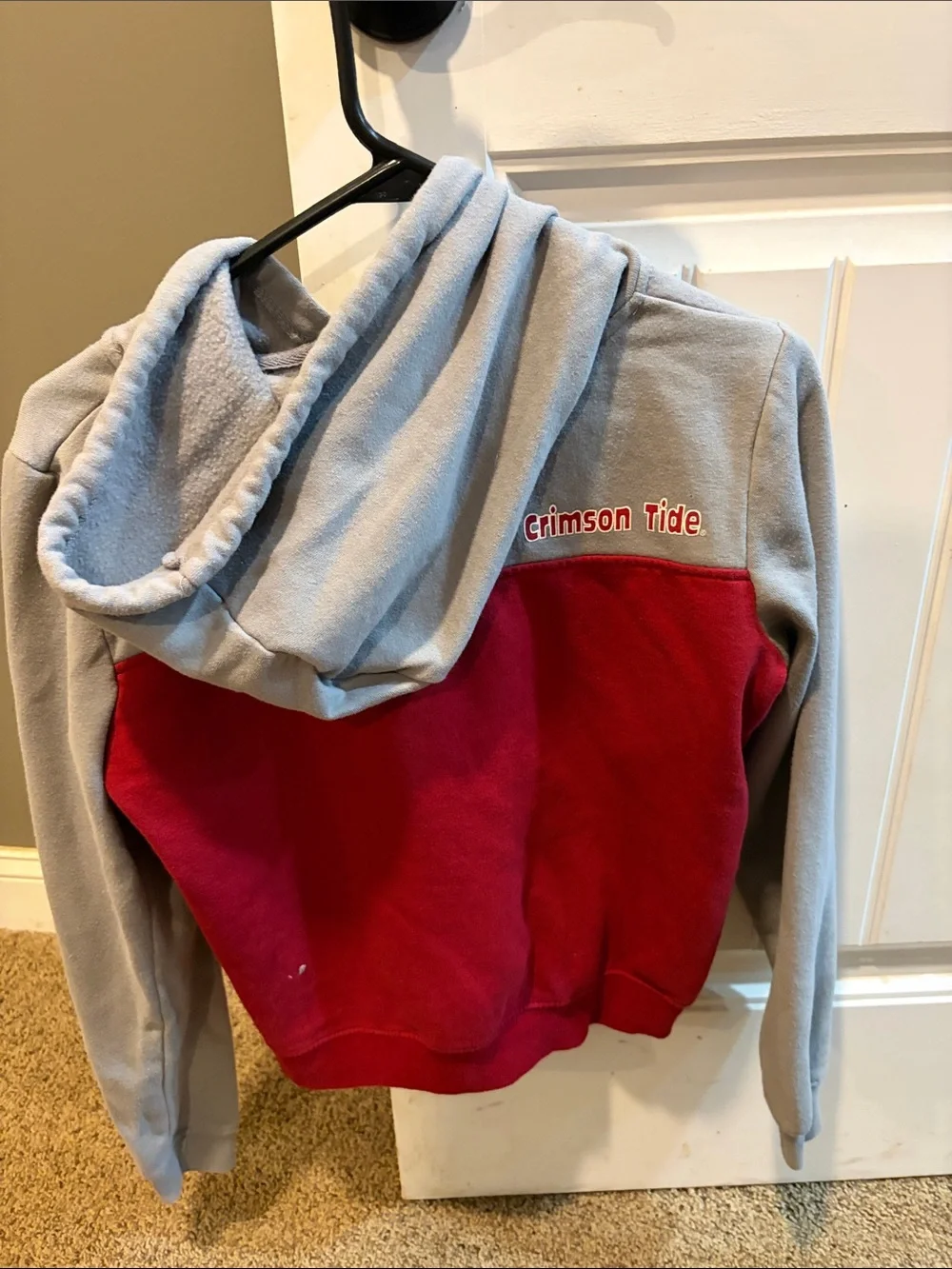 Colosseum Two-Tone Gray and Red Kids Hoodie Sweatshirt